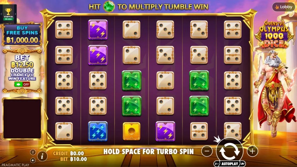รีวิวเกม Gates of Olympus 1000 Dice