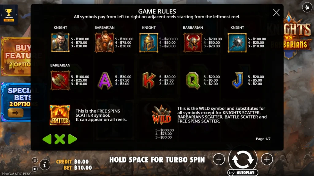 รีวิวเกม Knights vs Barbarians