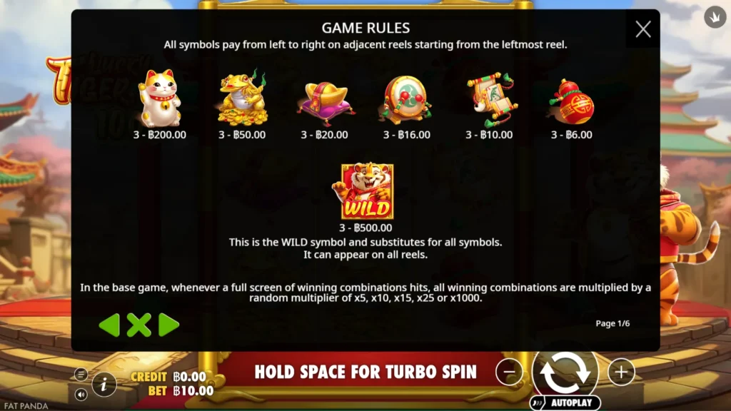 รีวิวเกม Lucky Tiger 1000