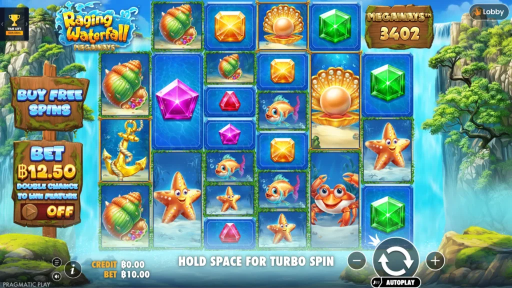 รีวิวเกม Raging Waterfall Megaways