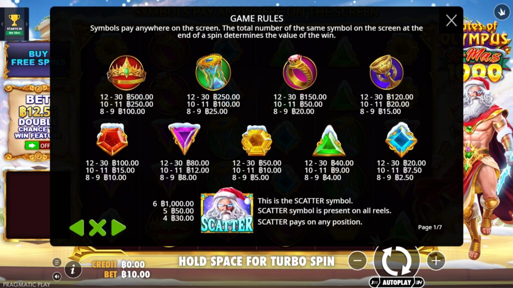 รีวิวเกม Gates of Olympus Xmas 1000