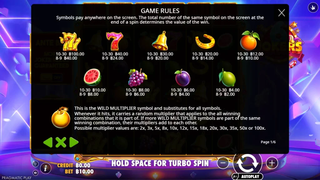 รีวิวเกม 6 Jokers