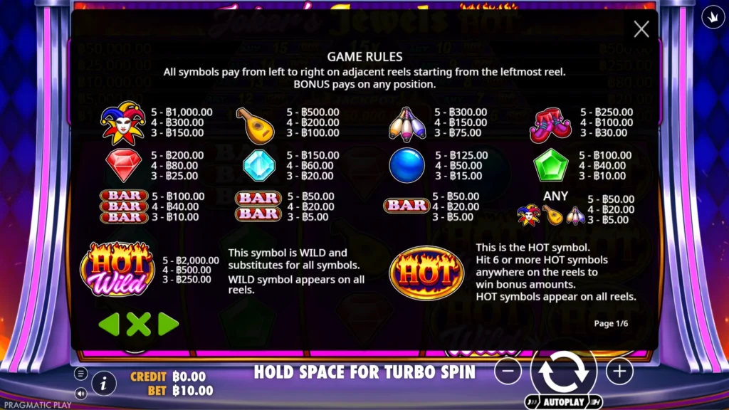 รีวิวเกม Joker's Jewels Hot